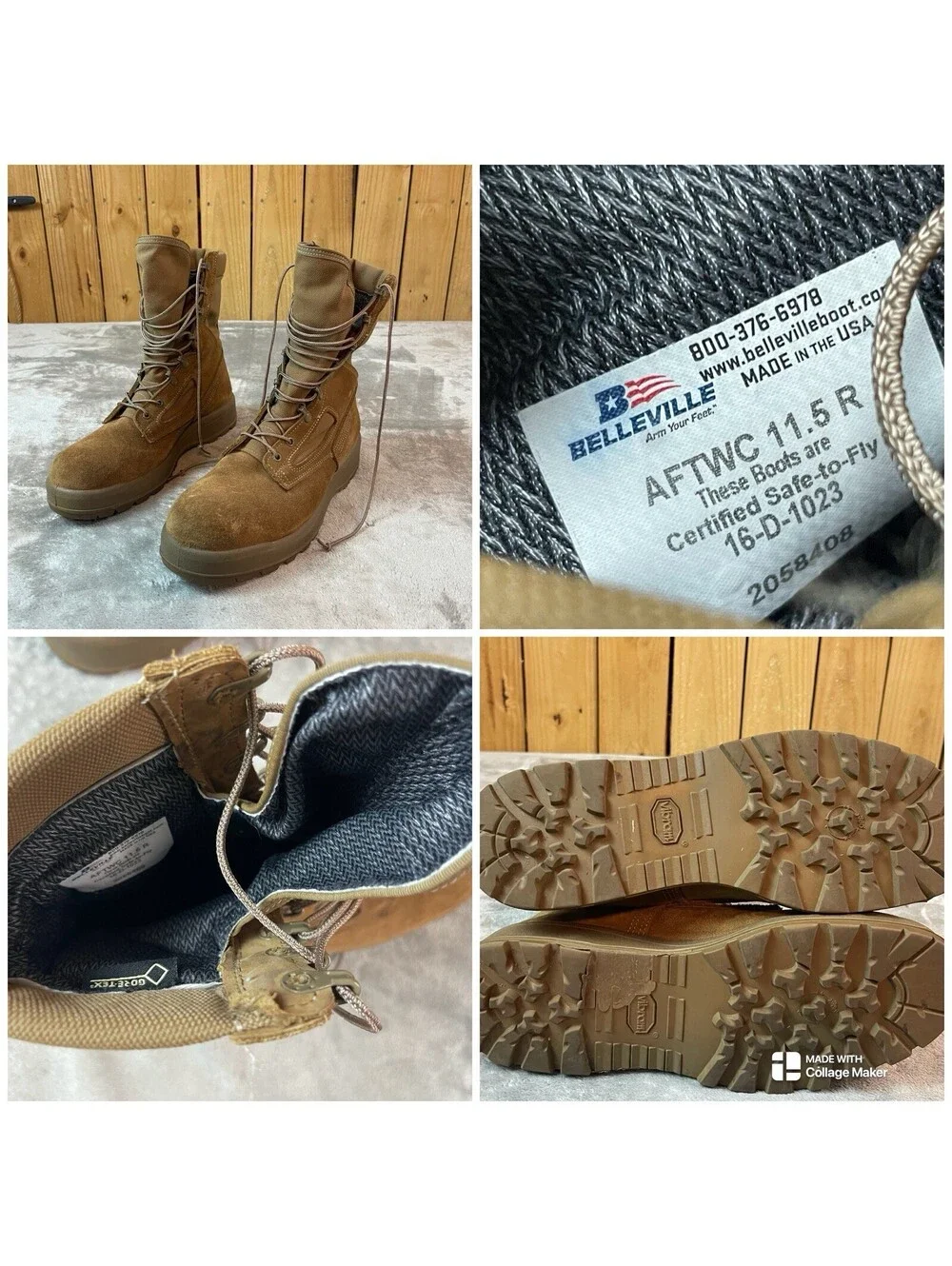 Belleville AFTWC Air Force Tempered Weather Gore Tex Combat Boots Size 11.5